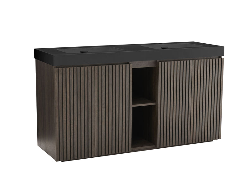 Galan 60" Smoked Oak Bathroom Vanity by HouseOfZazla