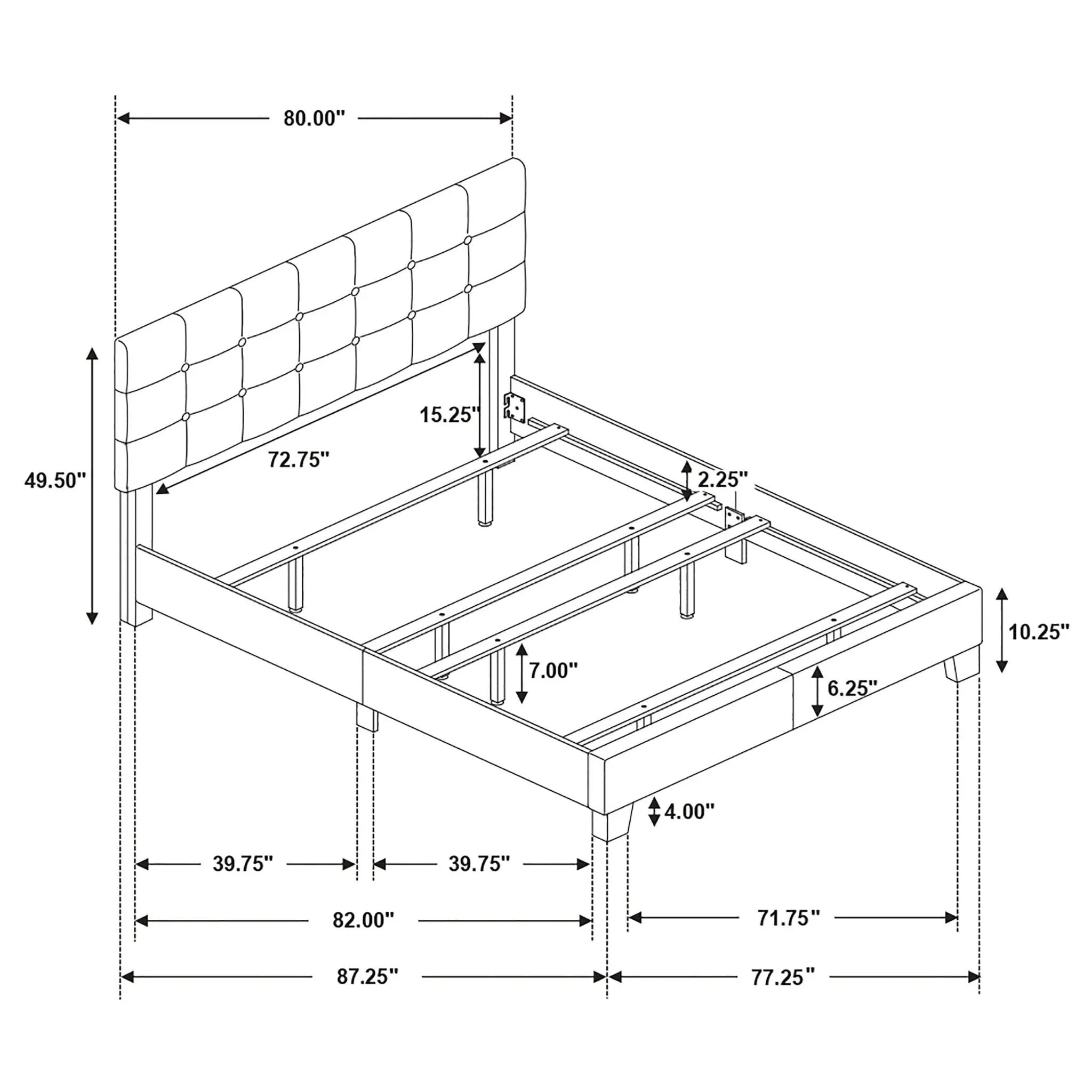 Mapes Upholstered Eastern King Panel Bed Charcoal by Unique Piece Furniture