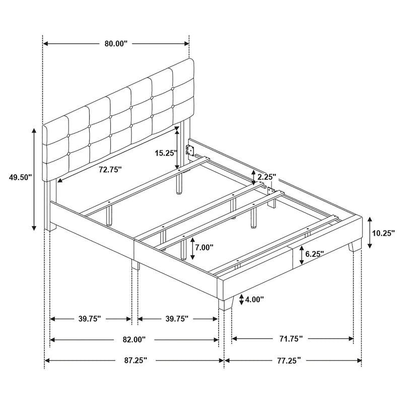 Mapes Upholstered Eastern King Panel Bed Charcoal by Unique Piece Furniture