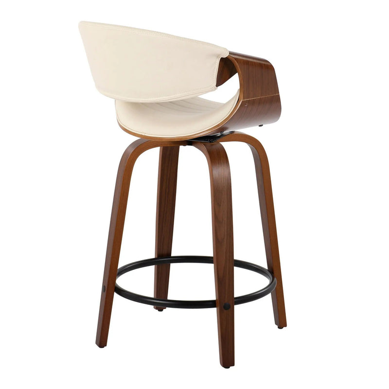 Symphony - Mid Century Modern Fixed Height Counter Stool With Swivel With Round Footrest (Set of 2) by HouseOfZazla