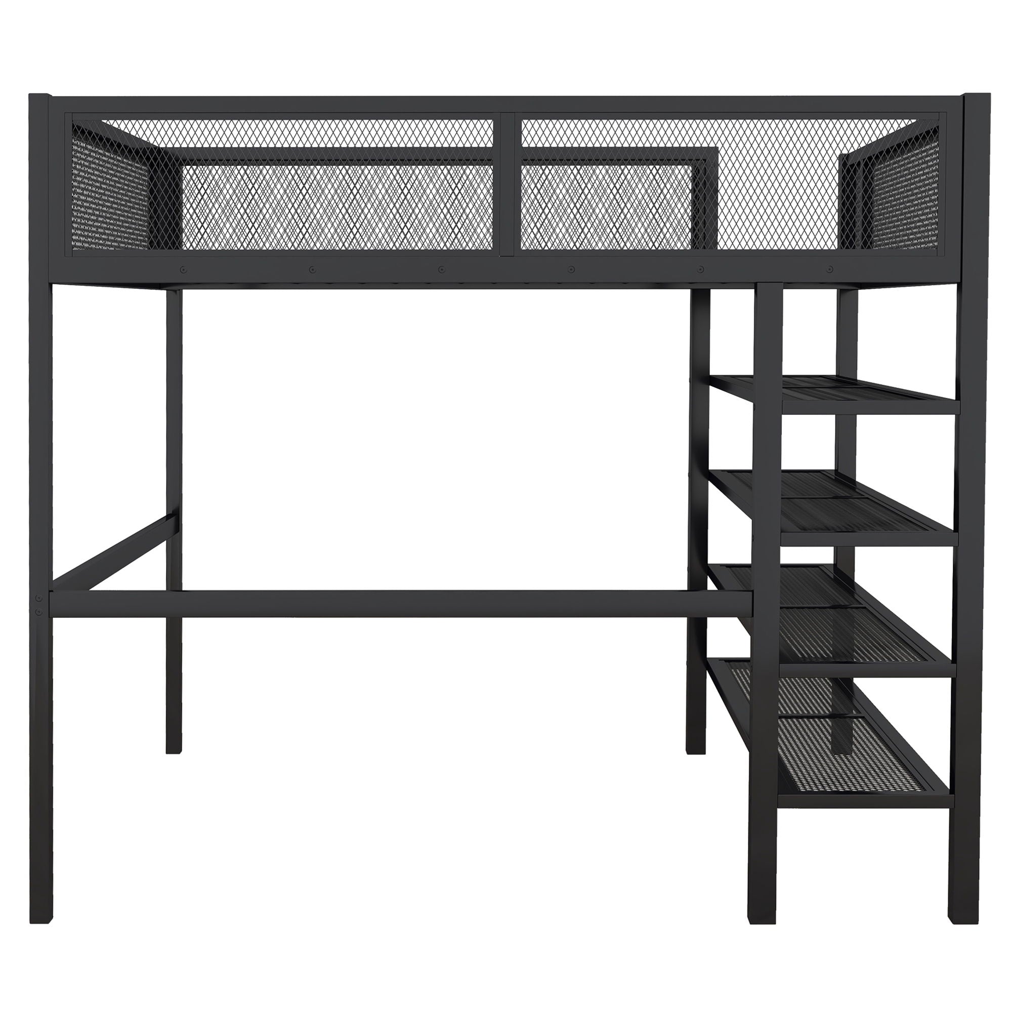 Loft Bed With 4 Tier Shelves And Storage by HouseOfZazla