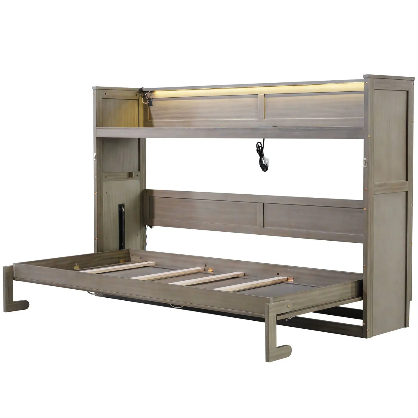 Murphy Bed With Desk, LED Light And USB Charging Station by Unique Piece Furniture
