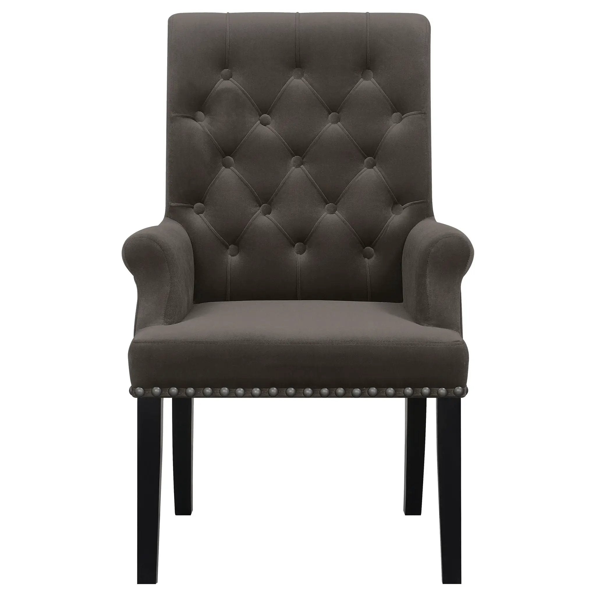 Norwich - Dining Arm Chair With Button Tufting And Rolled Top