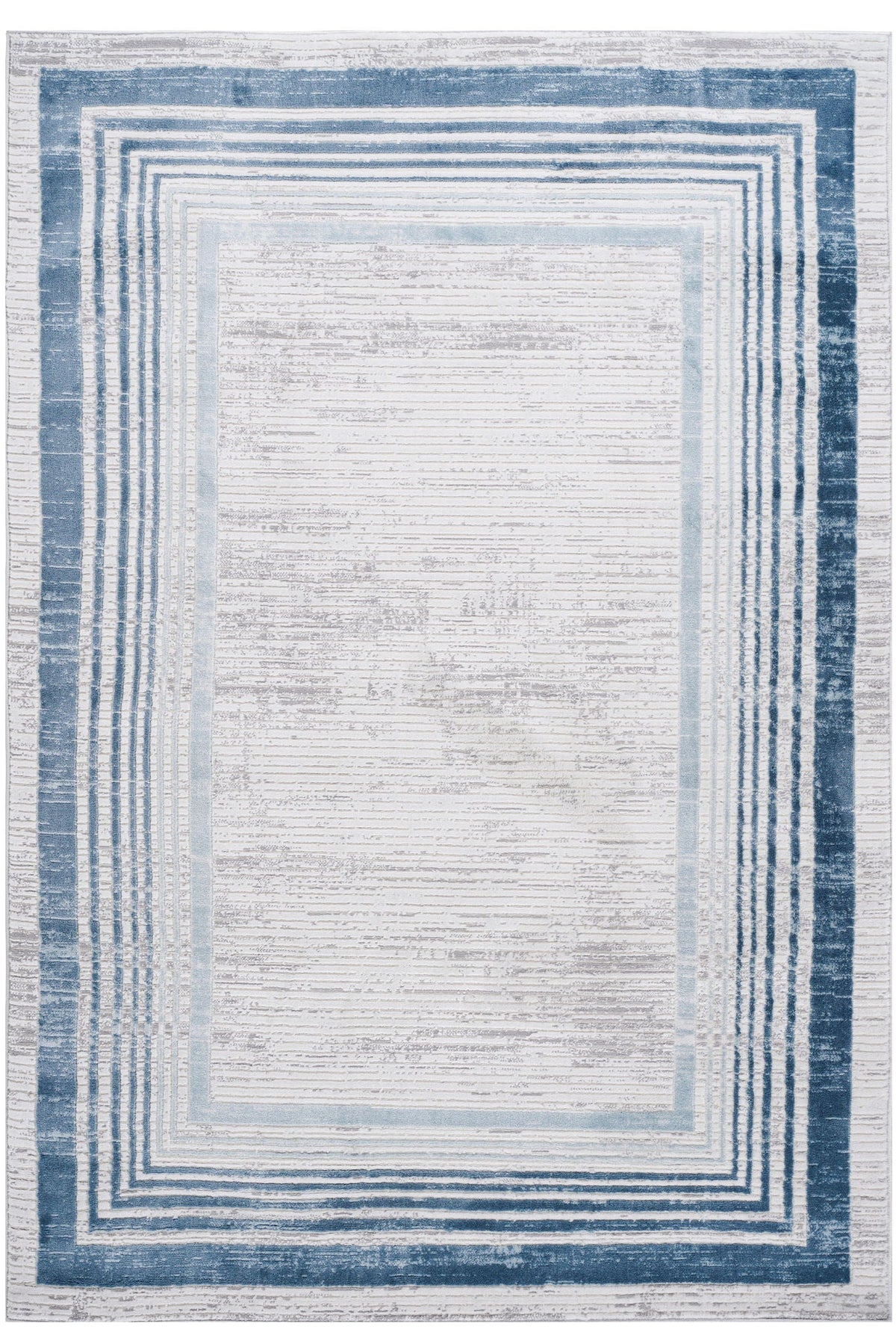 Bordered Area Rug with Stain Resistance - Blue or Light Brown, photo 12 of 28