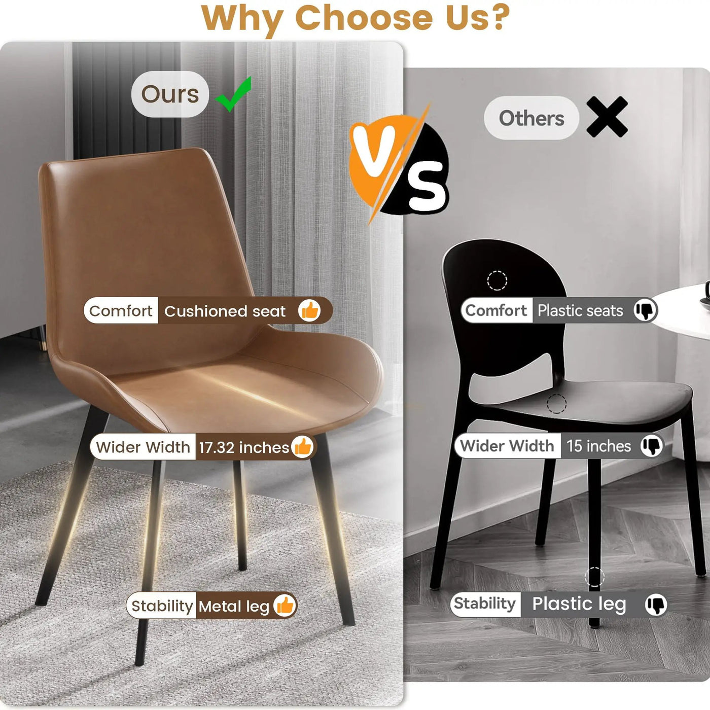 Modern Dining Chair Living Room Metal Leg Dining Chair (Set of 2) by HouseOfZazla