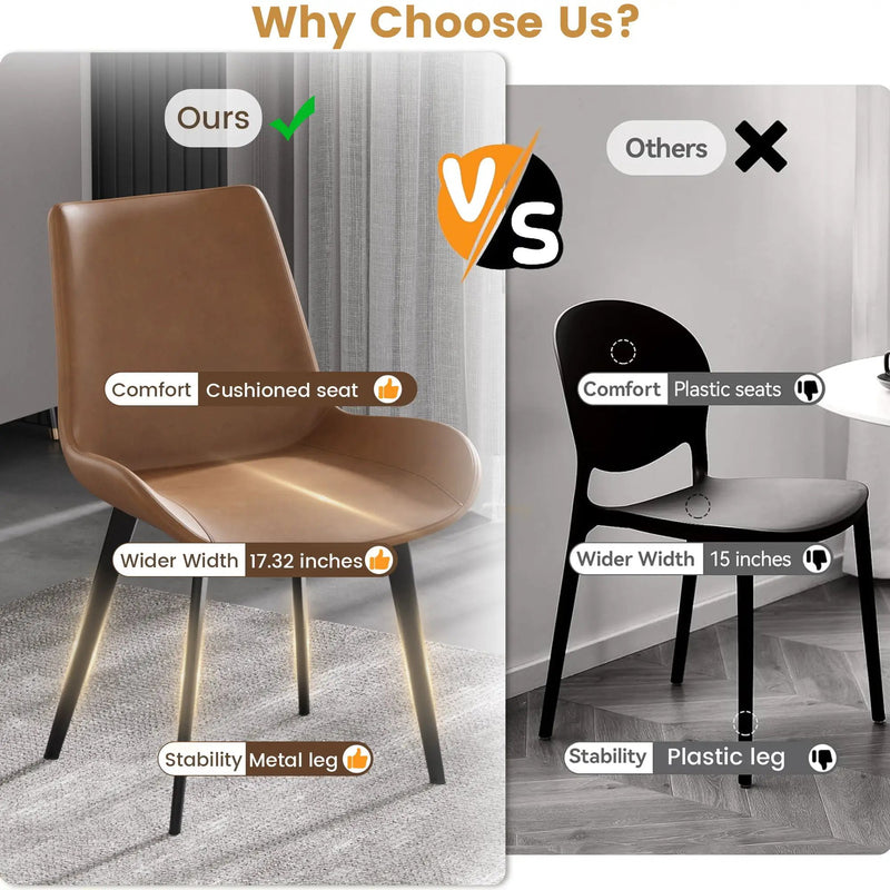 Modern Dining Chair Living Room Metal Leg Dining Chair (Set of 2) by Unique Piece Furniture