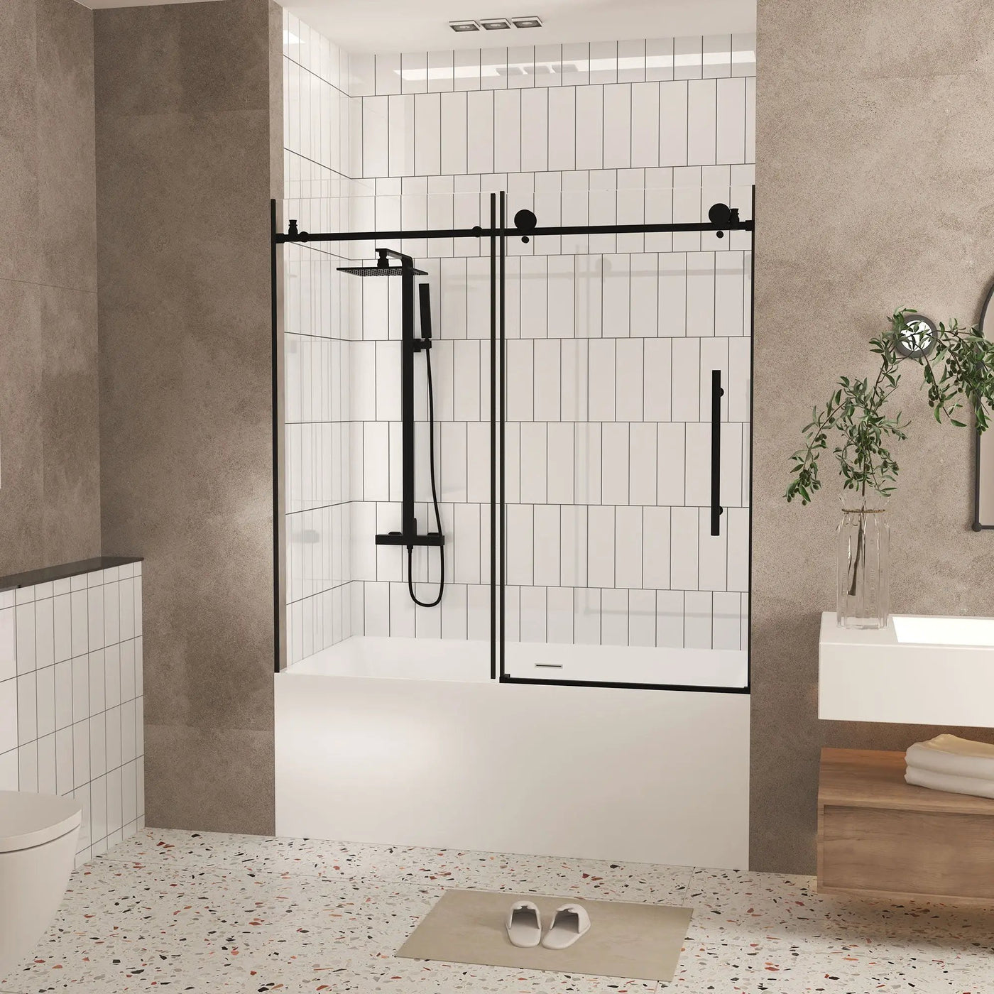 Frameless Shower Door With Handle by HouseOfZazla