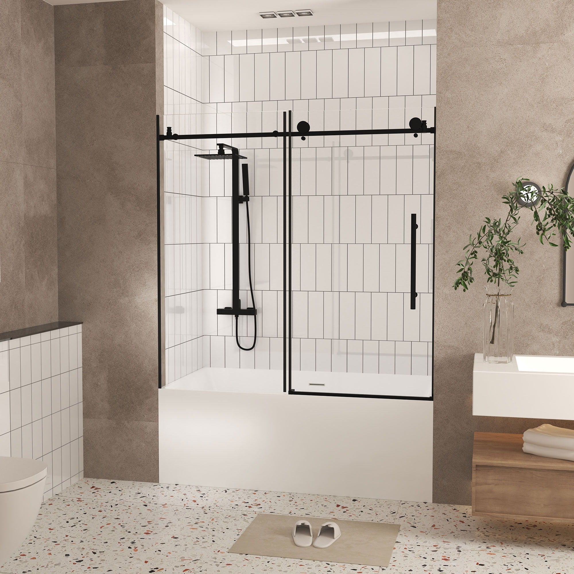 Frameless Shower Door With Handle by HouseOfZazla