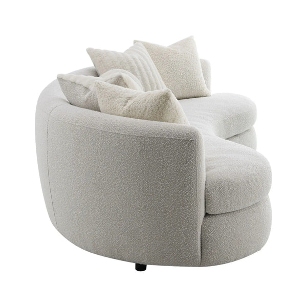 Iniko Boucle Sofa With Toss Pillows - Beige