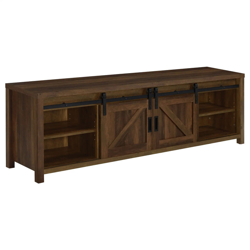 Madra 2-door Engineered Wood 79-inch TV Stand Dark Pine by Unique Piece Furniture