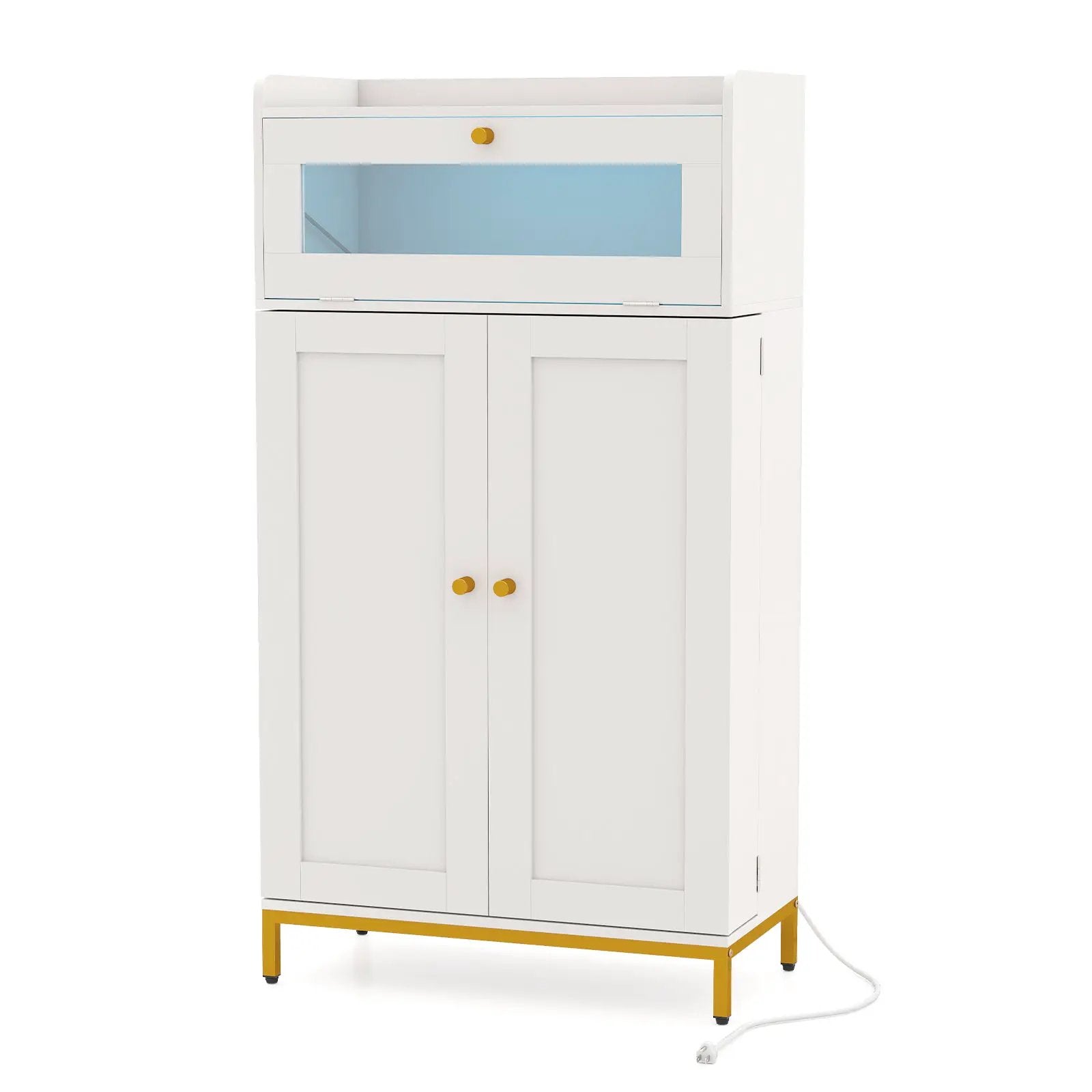Kitchen Pantry Cabinet Freestanding Food Storage Cupboard-White by DirectDeals