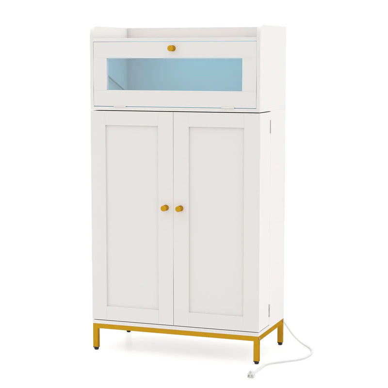 Kitchen Pantry Cabinet Freestanding Food Storage Cupboard-White by DirectDeals