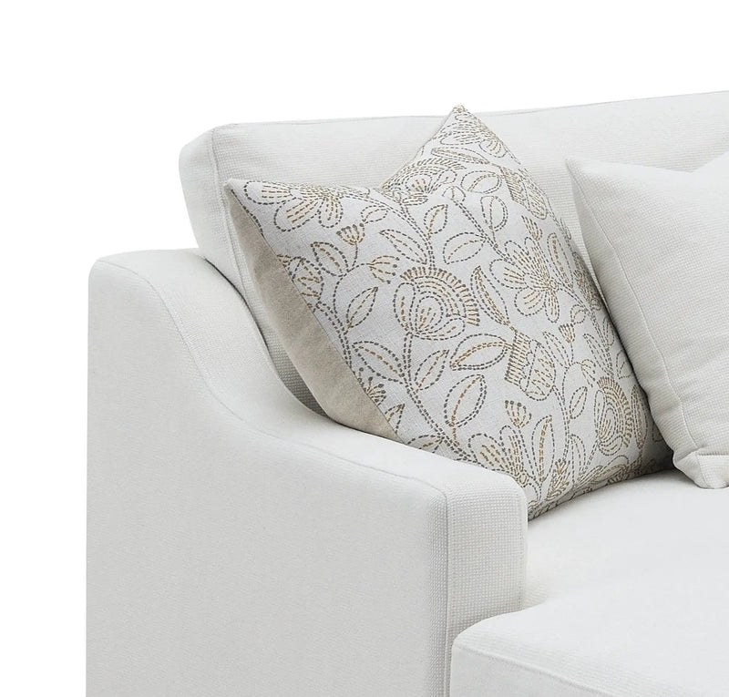 Valiant - Chenille Sectional Sofa With 4 Pillows - Ivory by Unique Piece Furniture