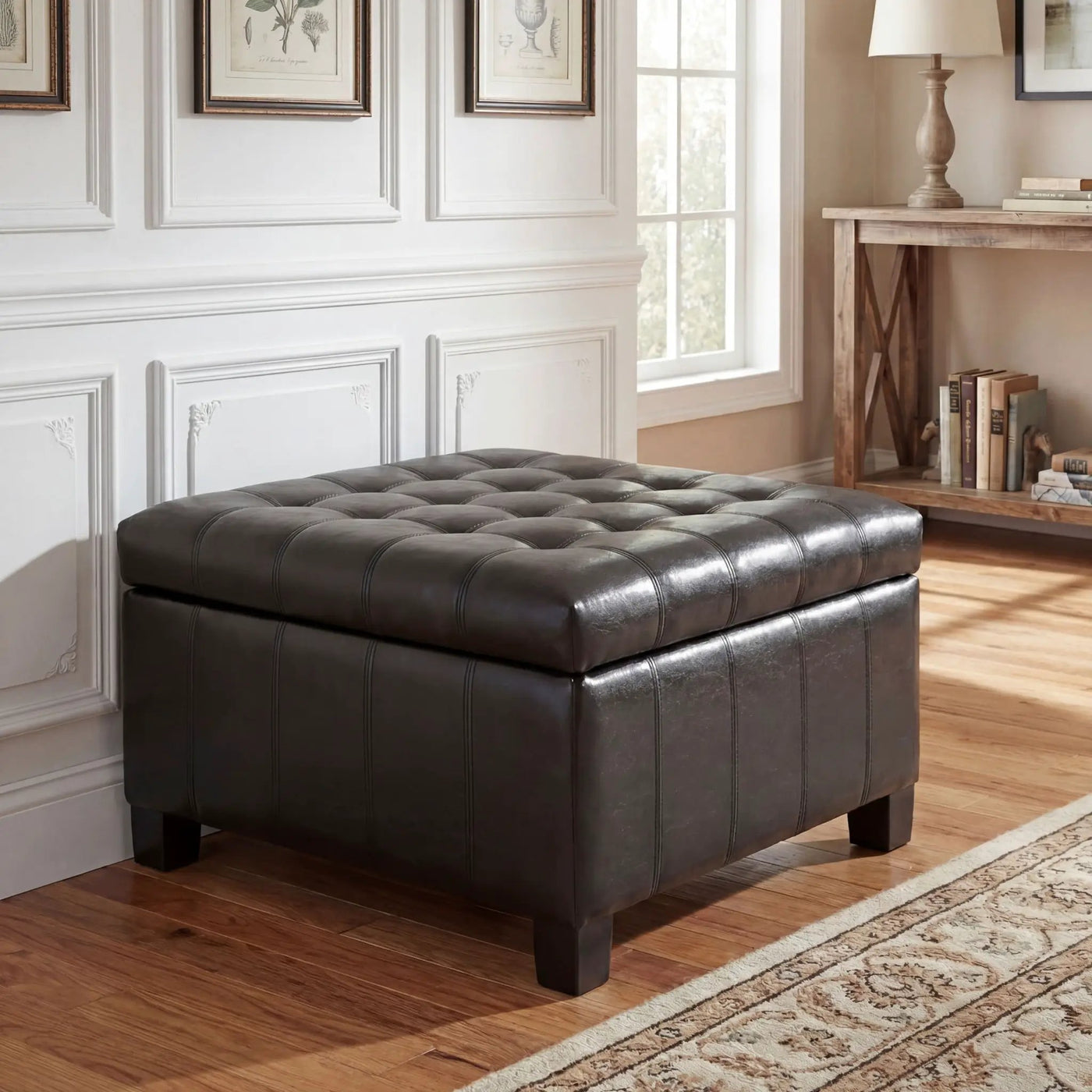 Square Tufted Indoor Ottoman With Lift-Top Storage by HouseOfZazla