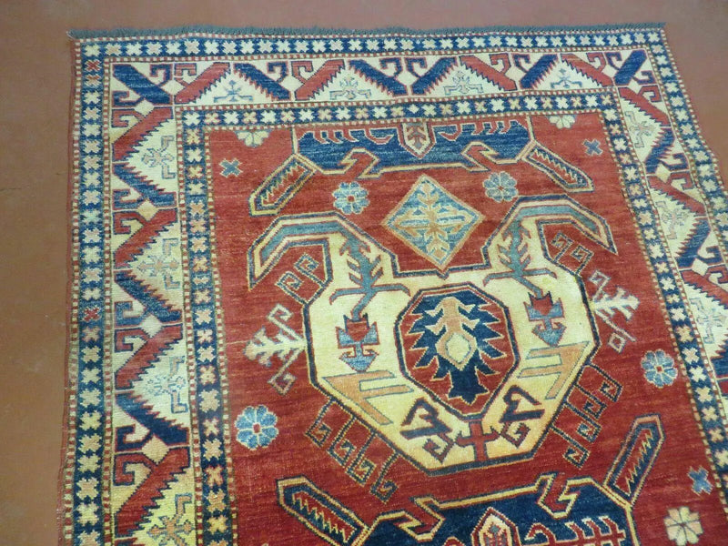 4' X 6' Vintage Handmade Turkish Kazak Pattern Wool Rug Carpet Nice by Jewel Rugs