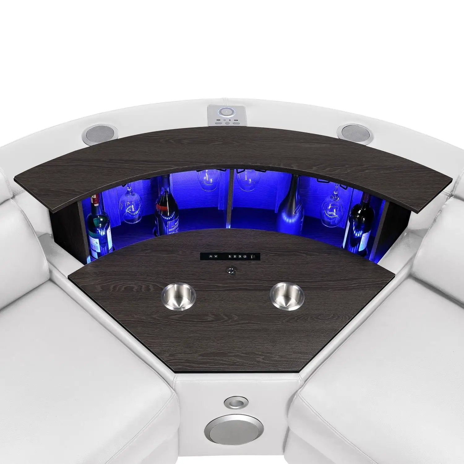 Nova - Sectional With Bluetooth Speaker, LED And Lifting Wine Cabinet by HouseOfZazla