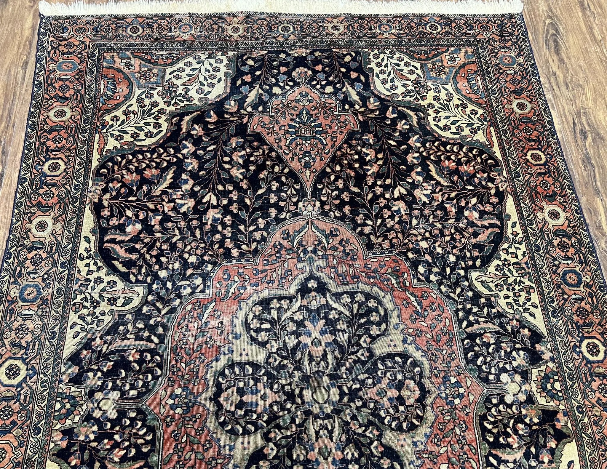 Antique Persian Sarouk Farahan Rug 4x7, Collectible Persian Carpet by Jewel Rugs