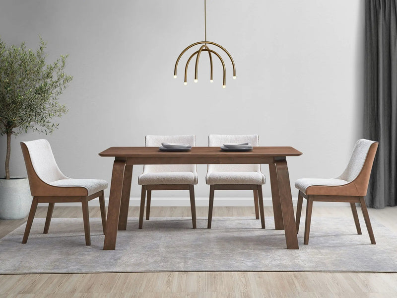 Ginny - 5 Piece With Side Chairs Dining Room Set - Walnut by Unique Piece Furniture