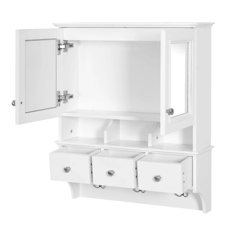Modern Bathroom Mirror Cabinet With Drawers, Organizer Hooks, And High-Definition Mirrors by Unique Piece Furniture