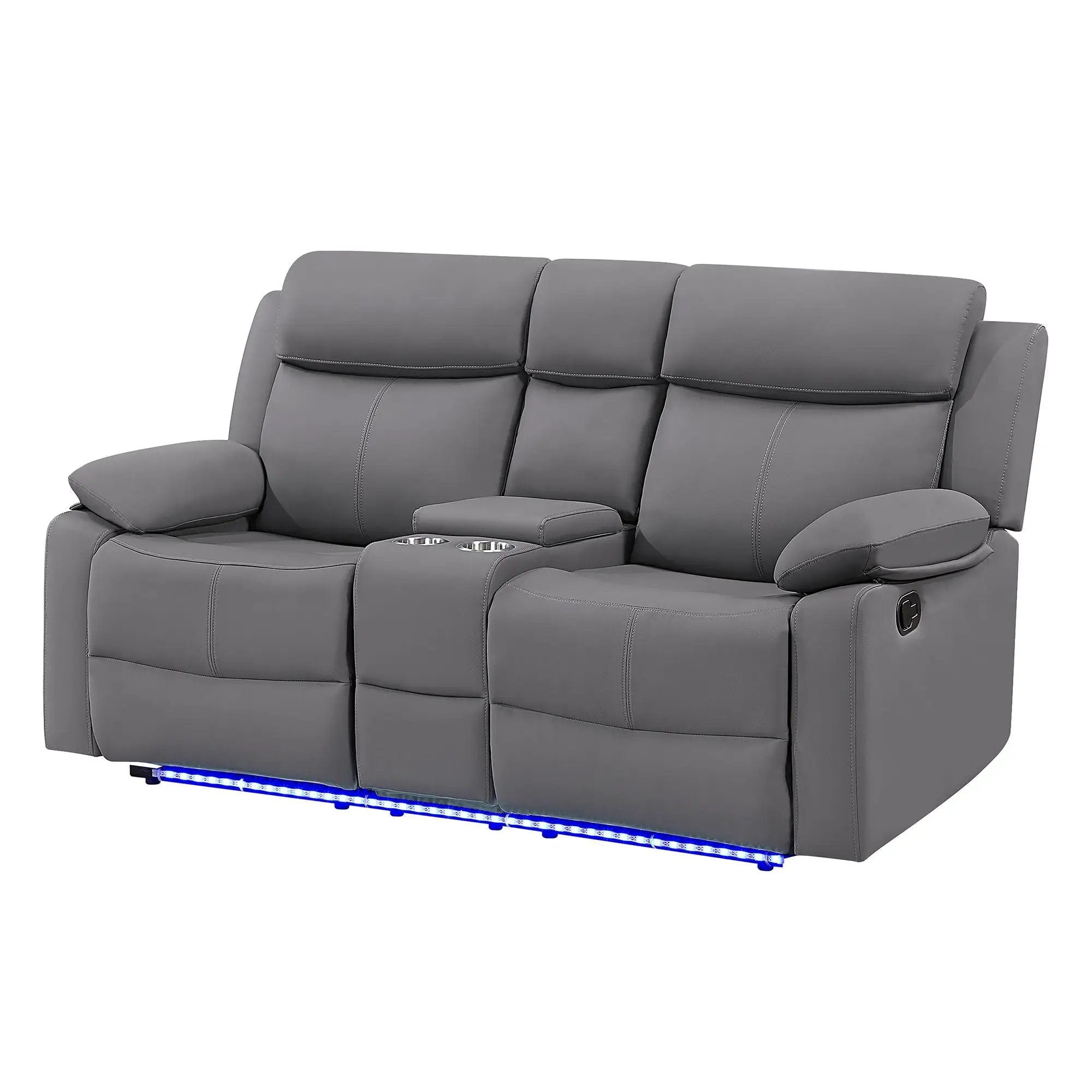 Blanche - Console Reclining Loveseat With LED Lights And Speakers by HouseOfZazla