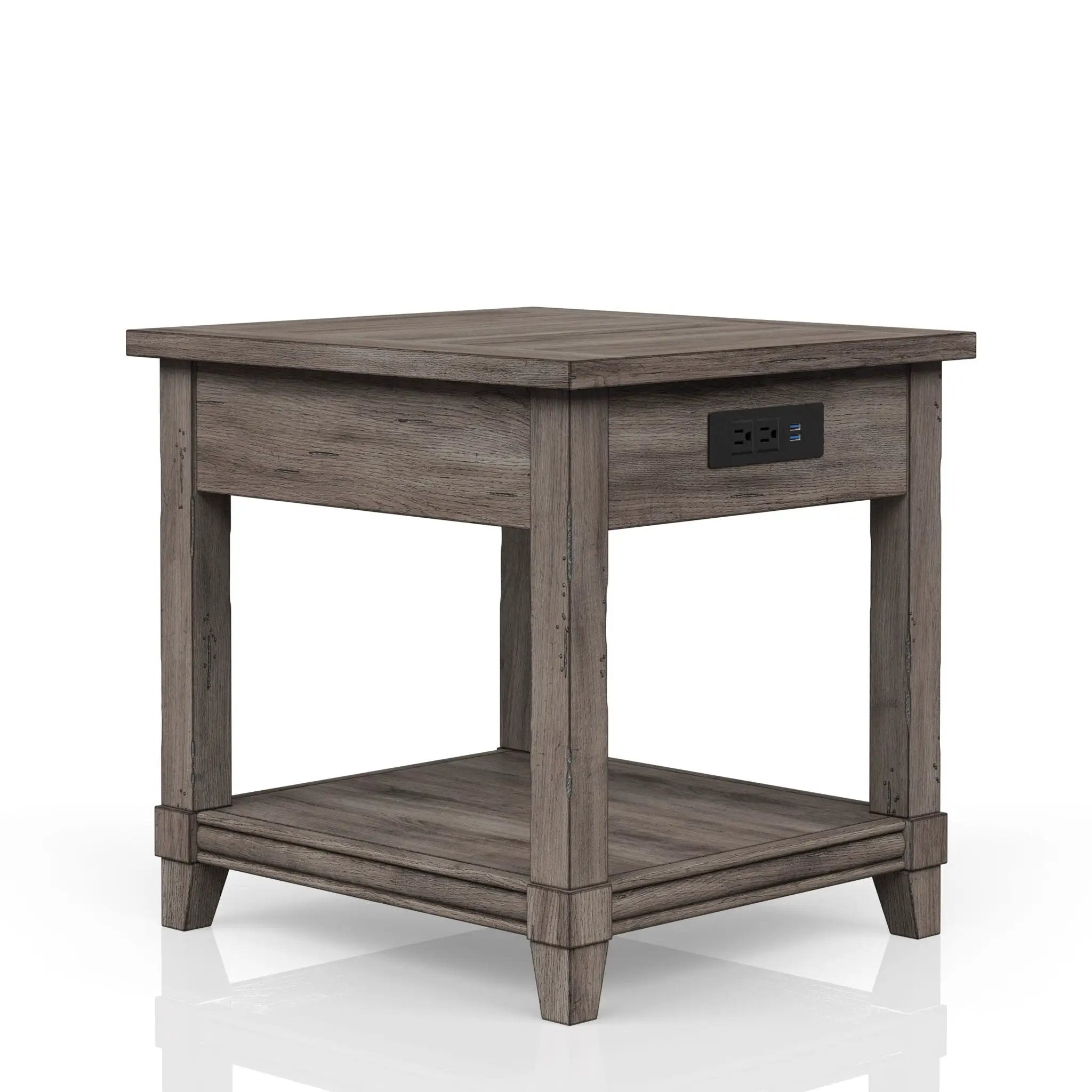 End Table With Storage Drawer Usn - Gray by HouseOfZazla