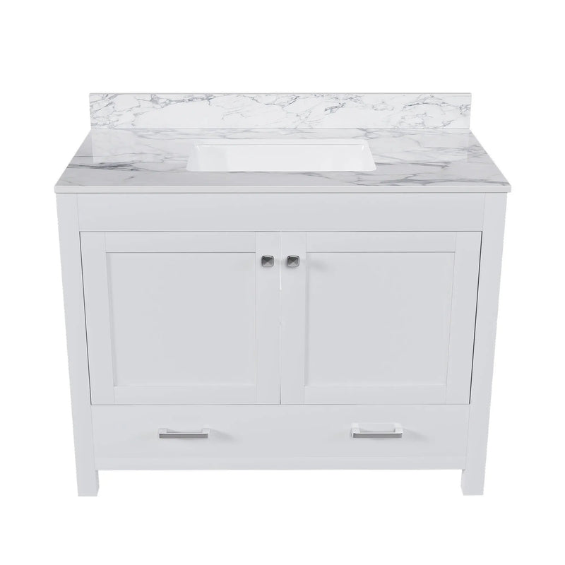43" Bathroom Vanity, Multi Functional Cabinet - White by Unique Piece Furniture