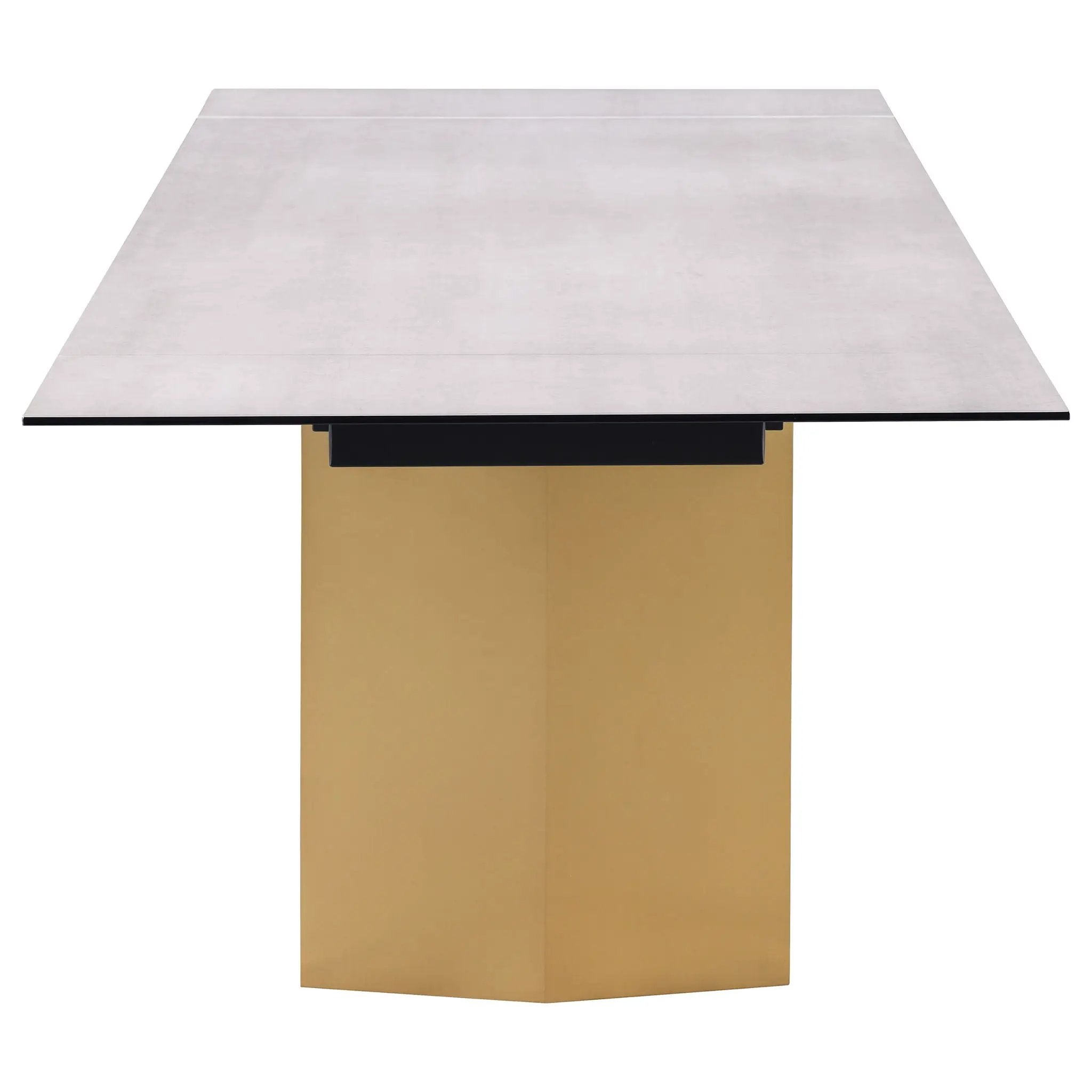 Vesa 97-inch Glass Top Extension Dining Table Beige by Unique Piece Furniture