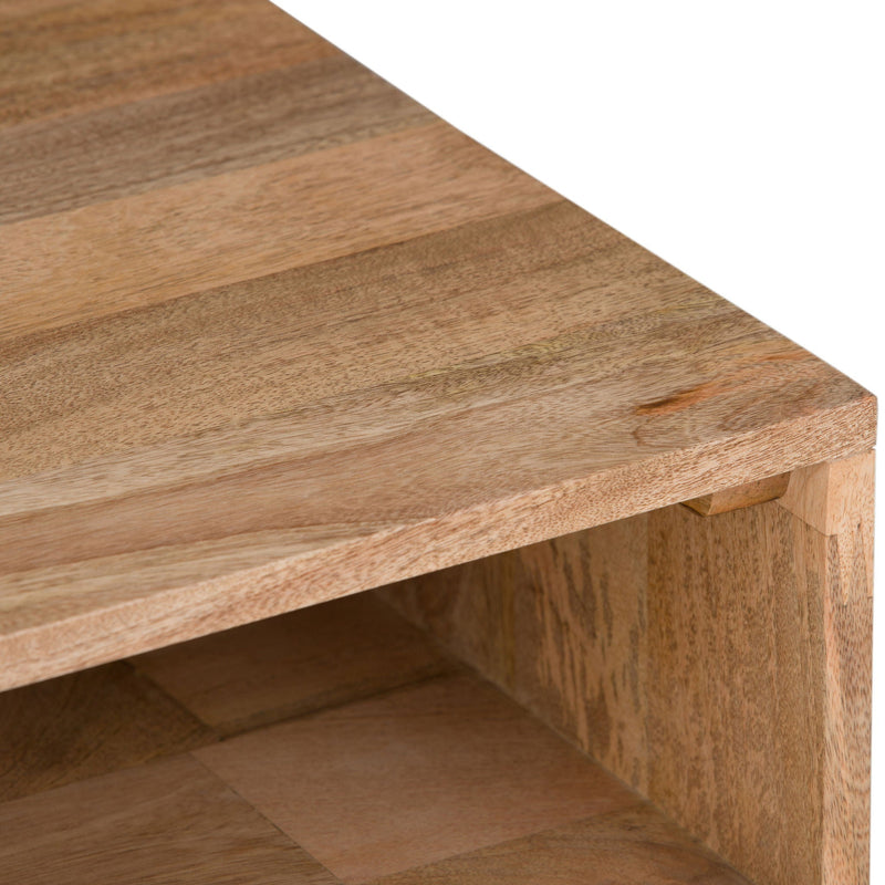 Natural Solid Mango Wood End Table with Hairpin Legs - Natural, photo 5 of 10