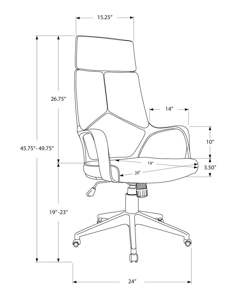Office Swivel Chair, Adjustable Height, Ergonomic, Armrests, Contemporary & Modern by HouseOfZazla