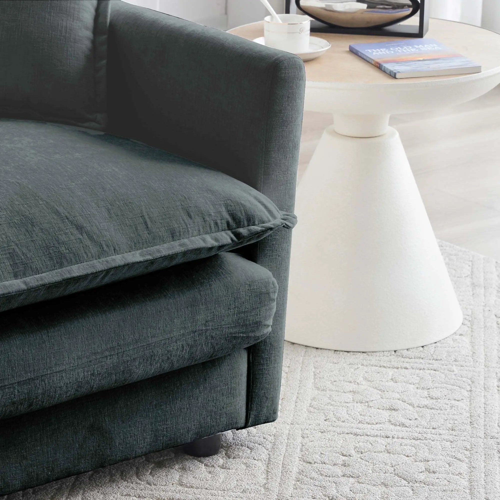 Comfy Deep Single Seat Sofa Upholstered Reading Armchair by HouseOfZazla