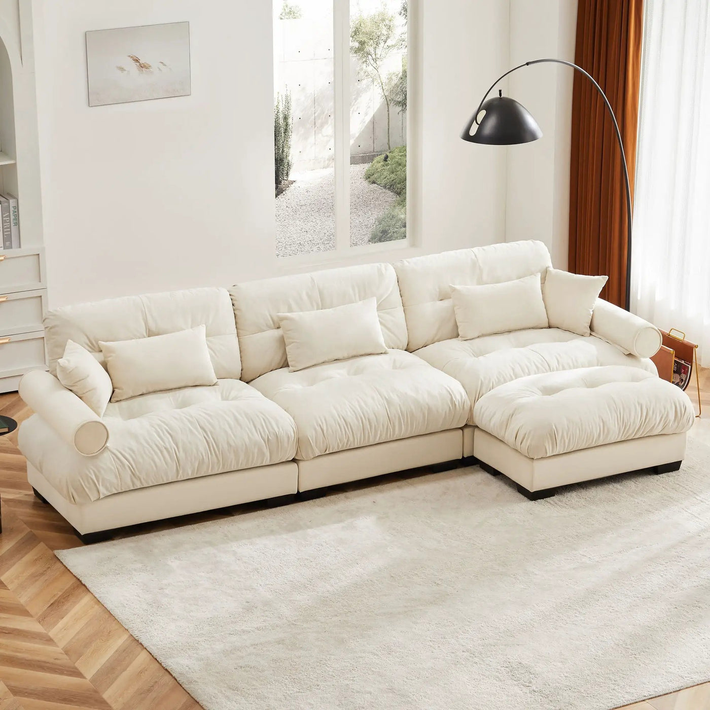 Super Comfort Oversized Modular Sectional Sofa With Movable Ottoman by HouseOfZazla