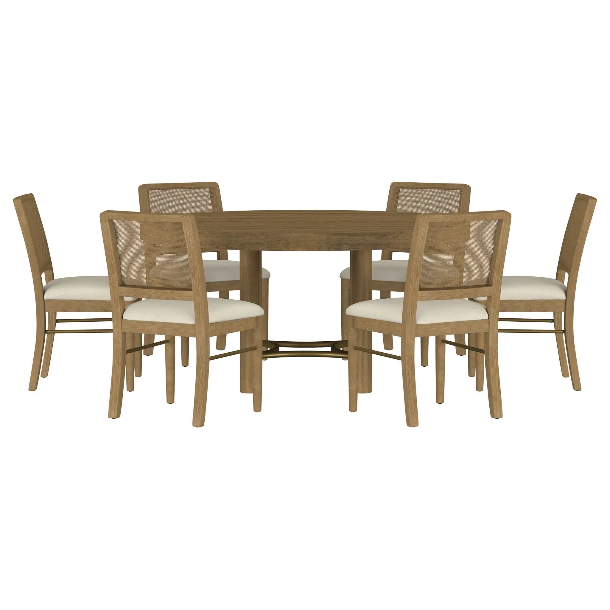 Arini 7-piece Round Dining Room Table Set Sand Wash by Unique Piece Furniture