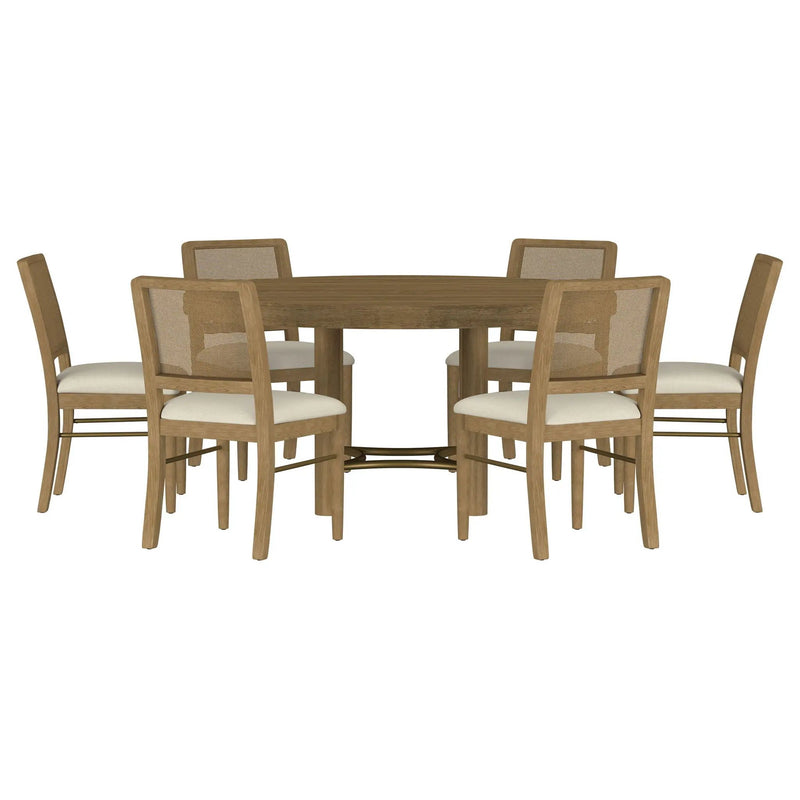Arini 7-piece Round Dining Room Table Set Sand Wash by Unique Piece Furniture