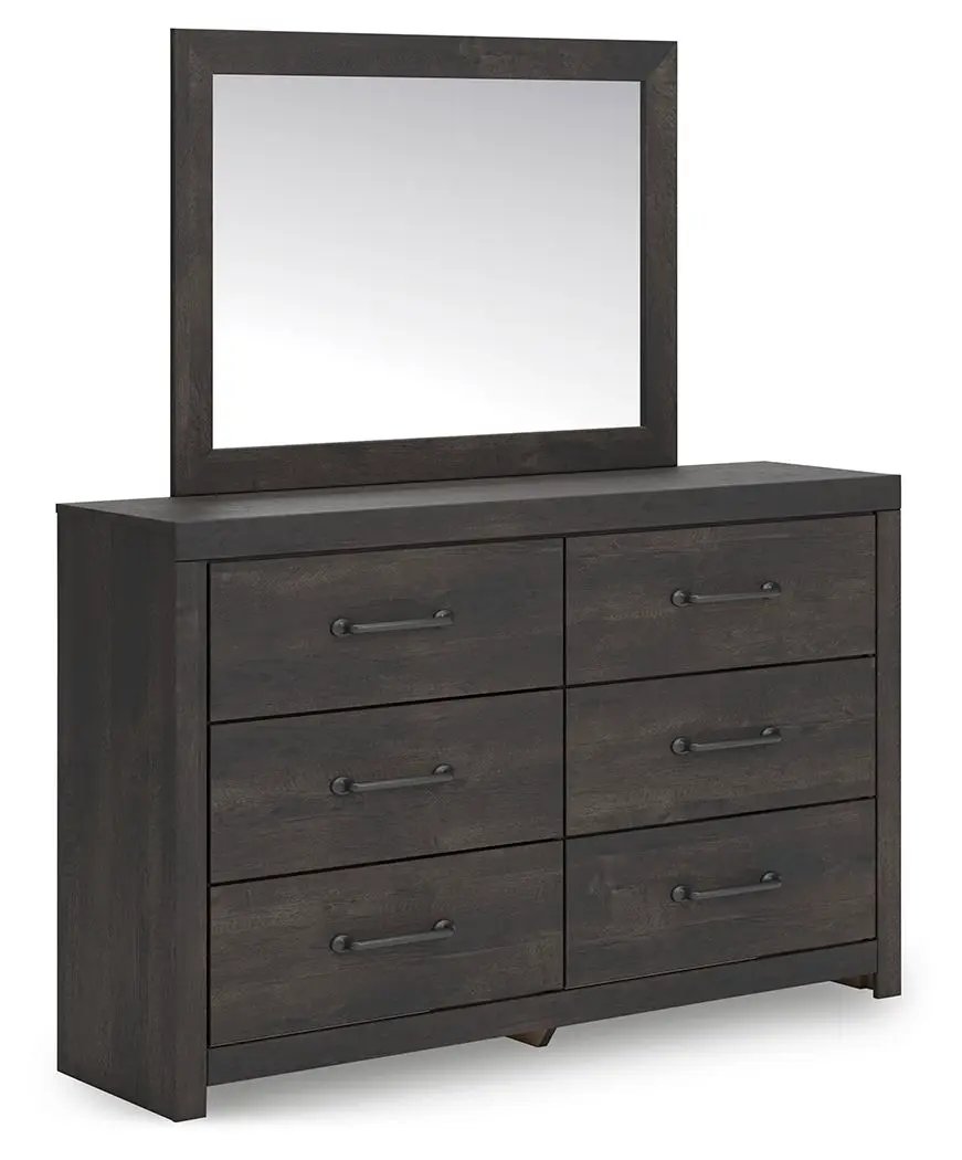 Hollivern - Dresser And Mirror - Dark Gray by Unique Piece Furniture