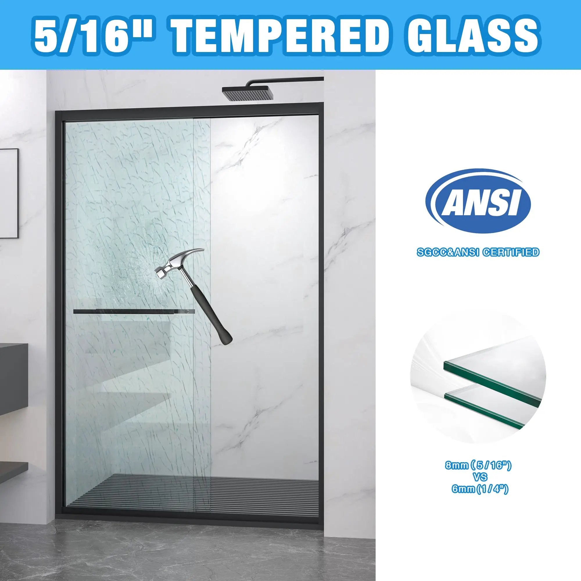 Aluminum Frame Double Sliding Shower Door by HouseOfZazla