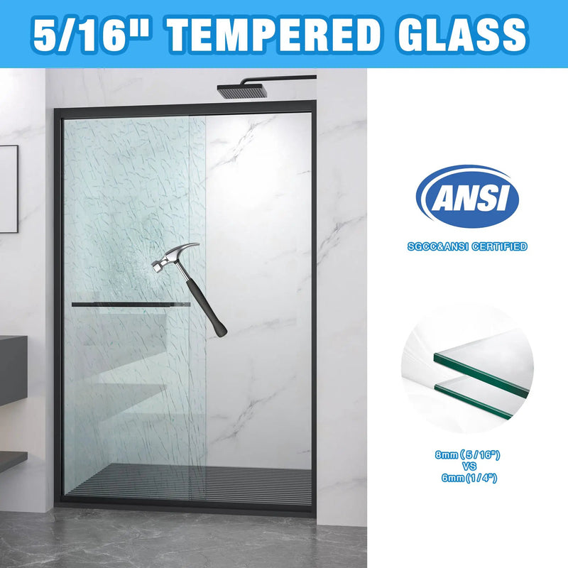 Aluminum Frame Double Sliding Shower Door by HouseOfZazla
