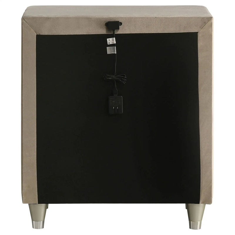 Antonella Upholstered 3-drawer Nightstand Ivory and Camel by Unique Piece Furniture