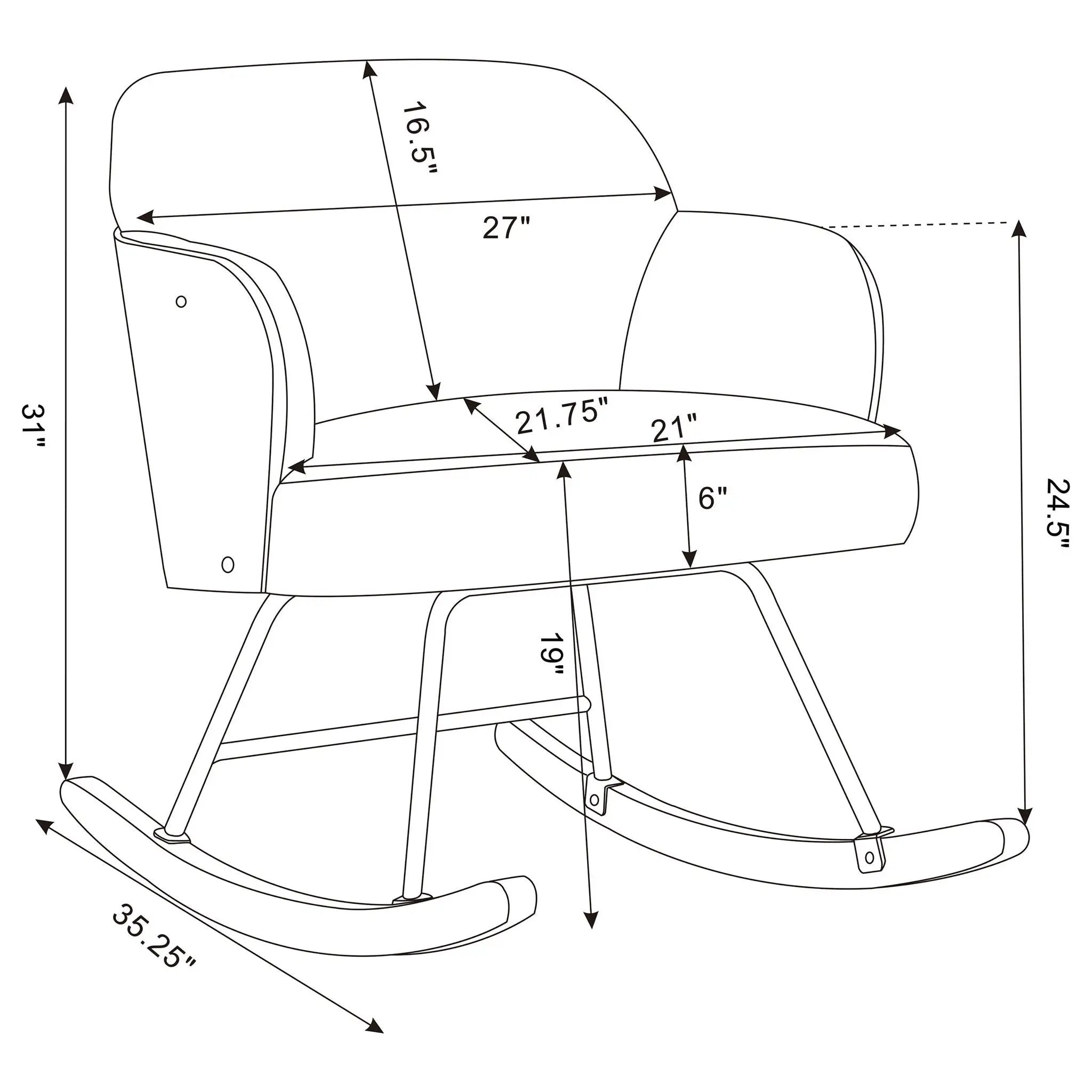 Valera - Upholstered Mid Back Rocking Chair