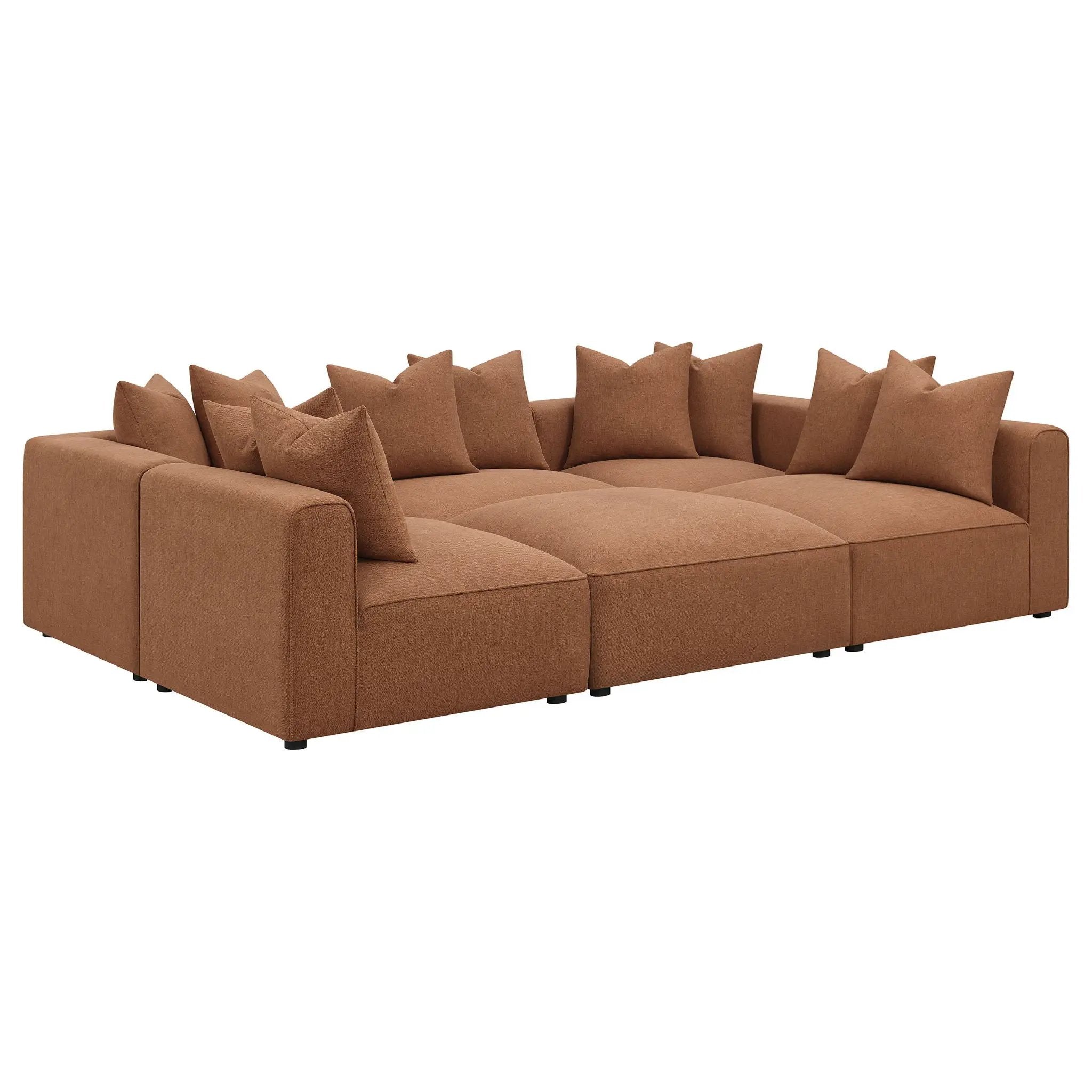Jennifer 6-piece Upholstered Modular Sectional Terracotta by Unique Piece Furniture