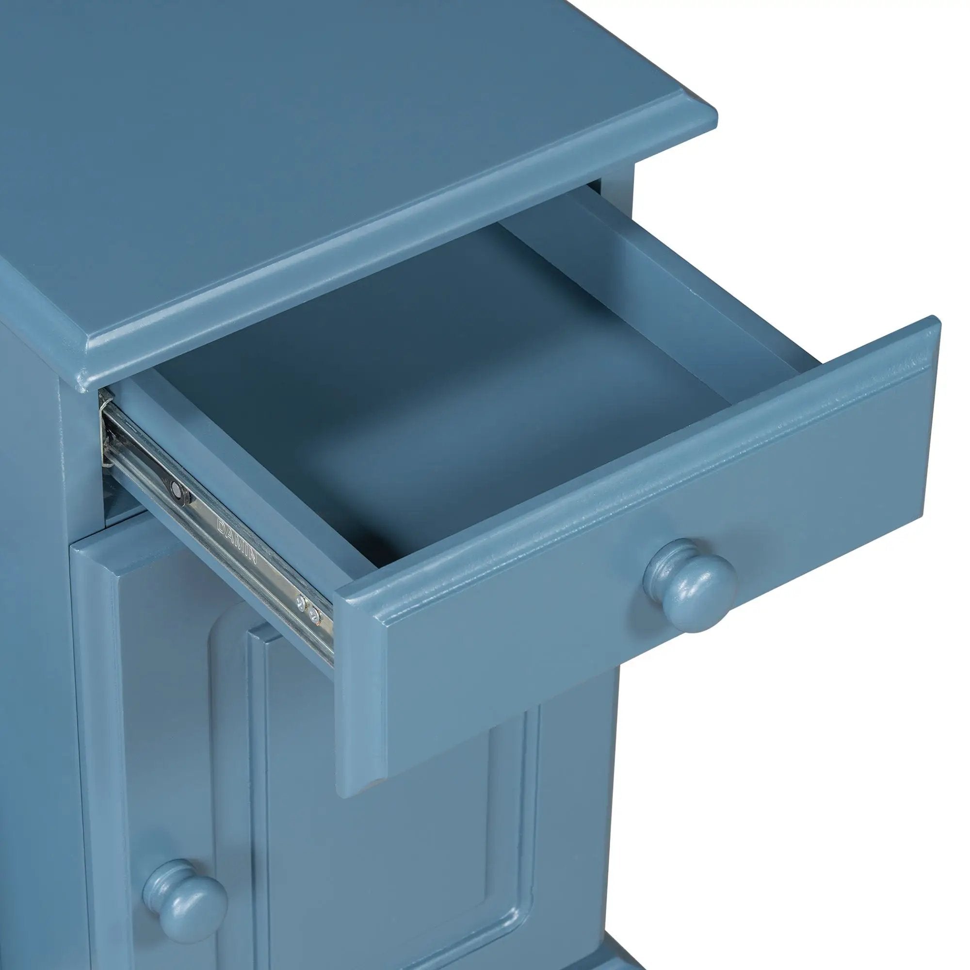 Vintage Flip Top Side Table With USB Ports by HouseOfZazla