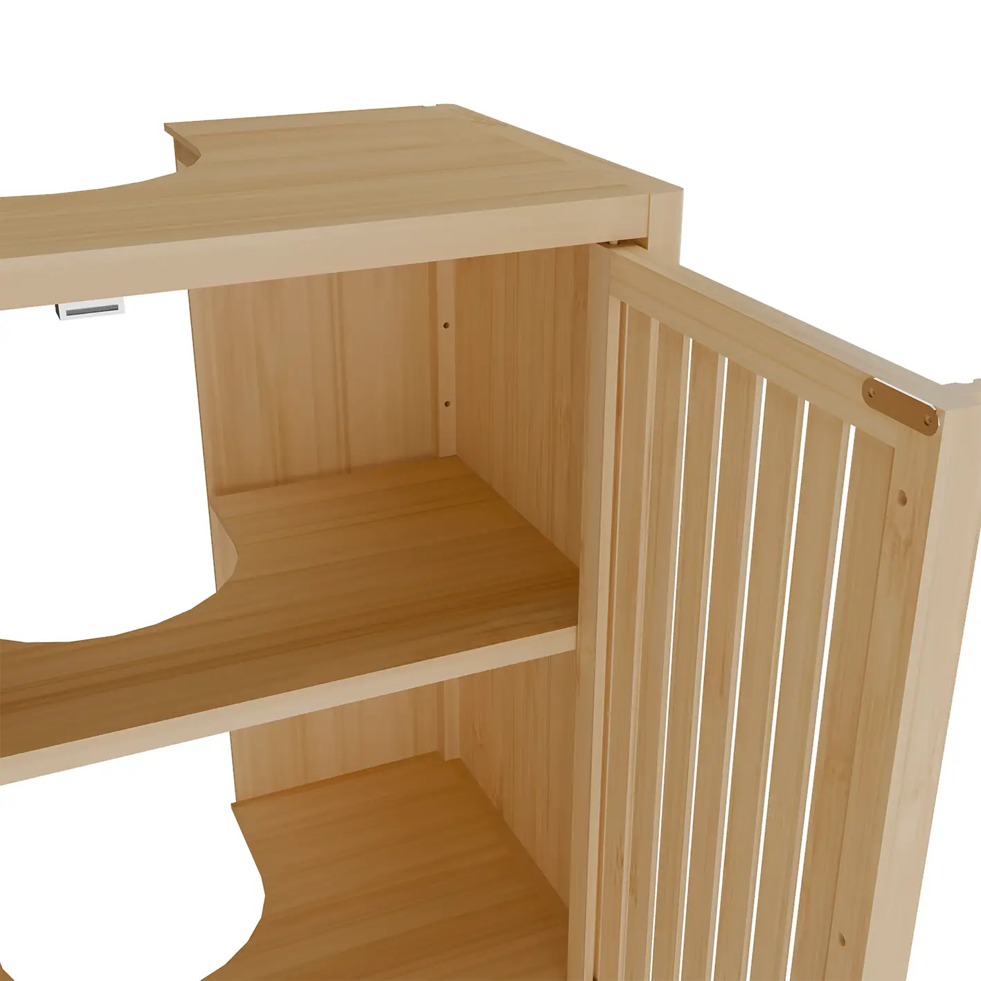 Natural Bamboo Large Capacity Basin Cabinet by HouseOfZazla