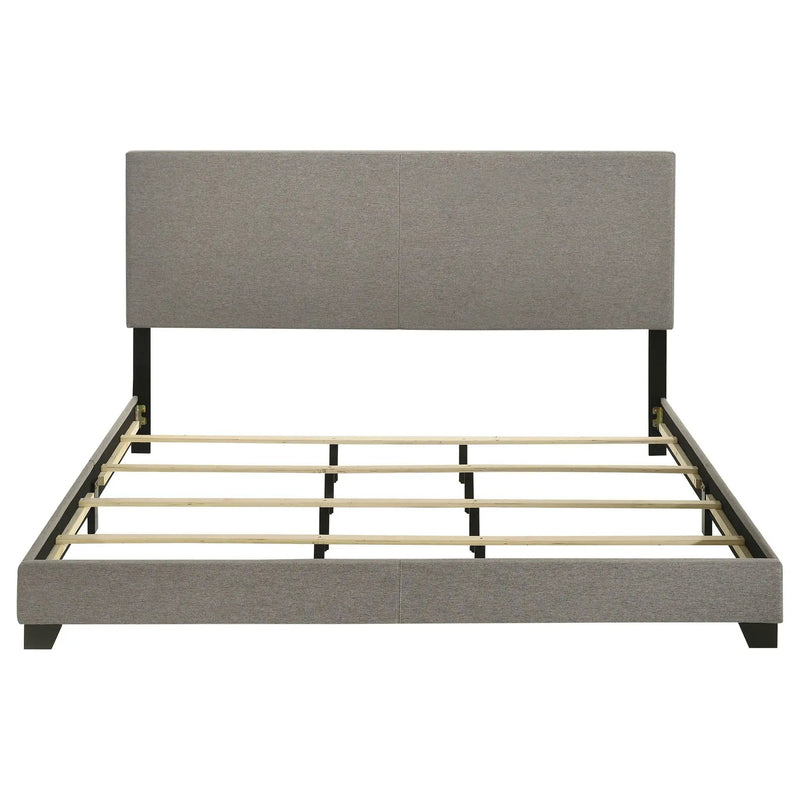 Dorian Fabric Upholstered Eastern King Panel Bed Taupe by Unique Piece Furniture
