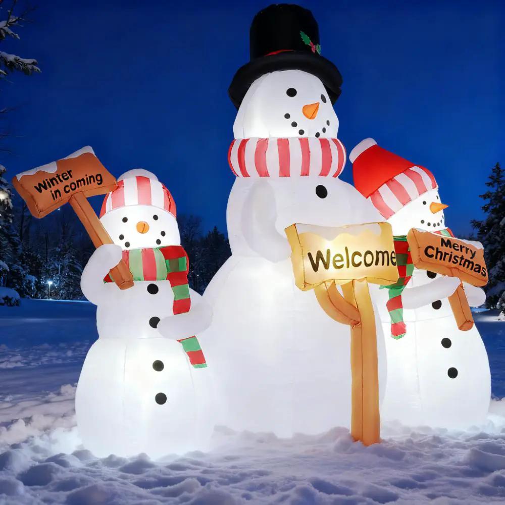 6.1' Inflatable Outdoor Christmas Display - Three Snowmen by HouseOfZazla