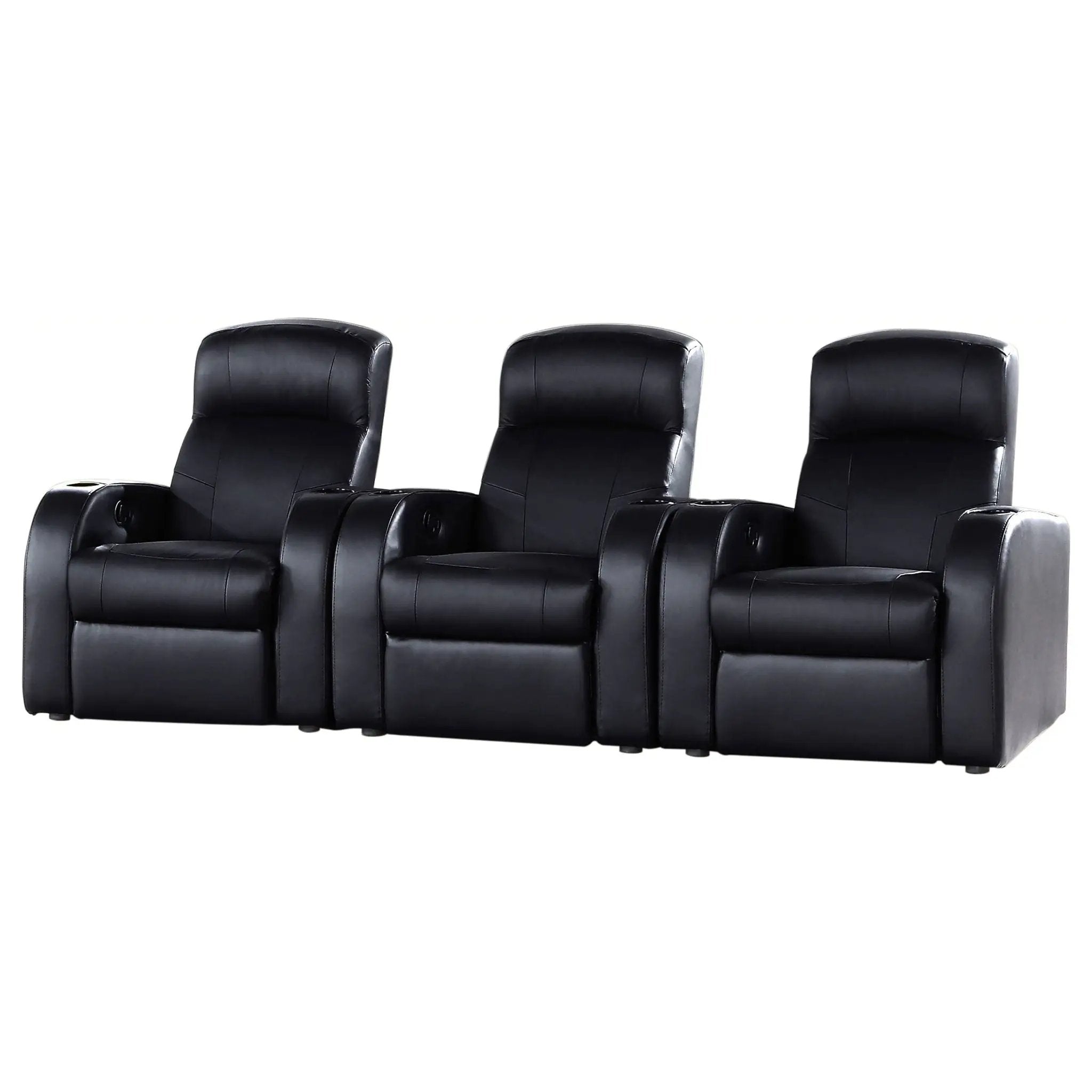 Greenfield - 3 Seater Home Theater With Storage - Black by HouseOfZazla