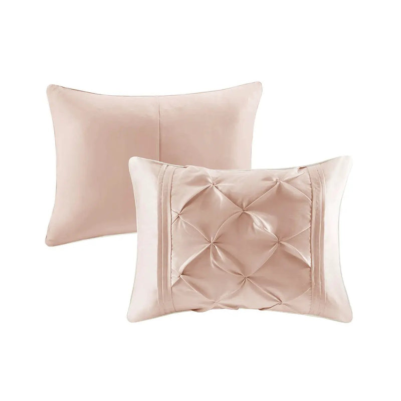 7 Piece Tufted Comforter Set Blush Full by HouseOfZazla
