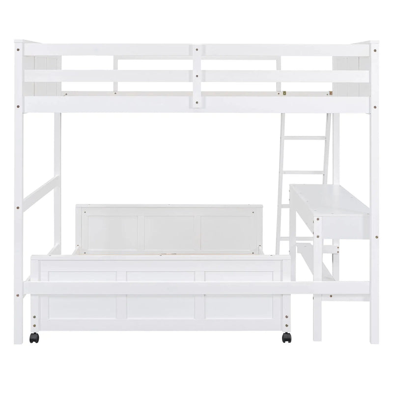 Full Over Full Bunk Bed With Desk