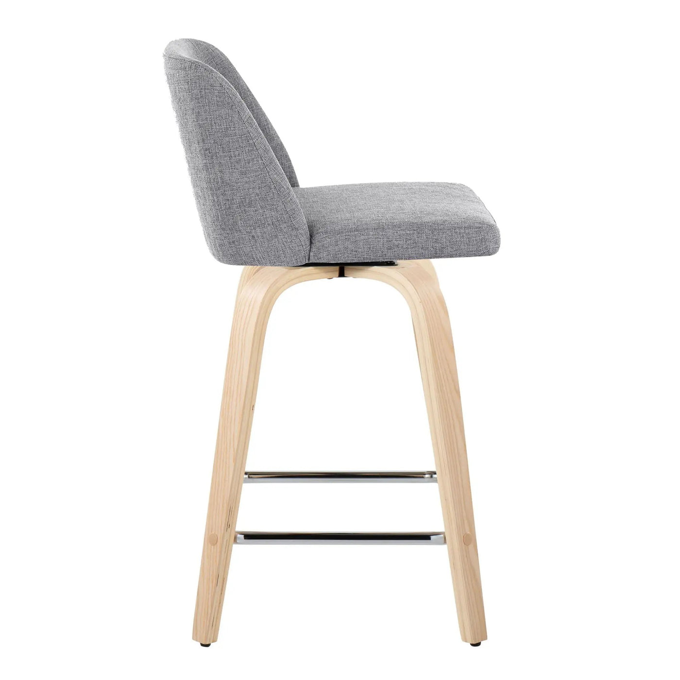 Toriano - Contemporary Fixed Height Counter Stool With Swivel With Square Footrest (Set of 2) by HouseOfZazla