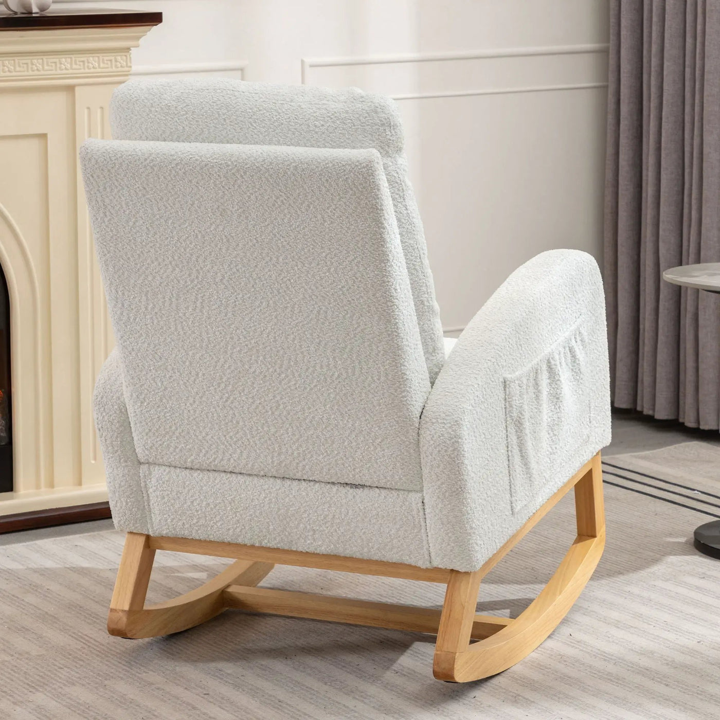 Accent Rocking Chair With Footrest, High Back by HouseOfZazla
