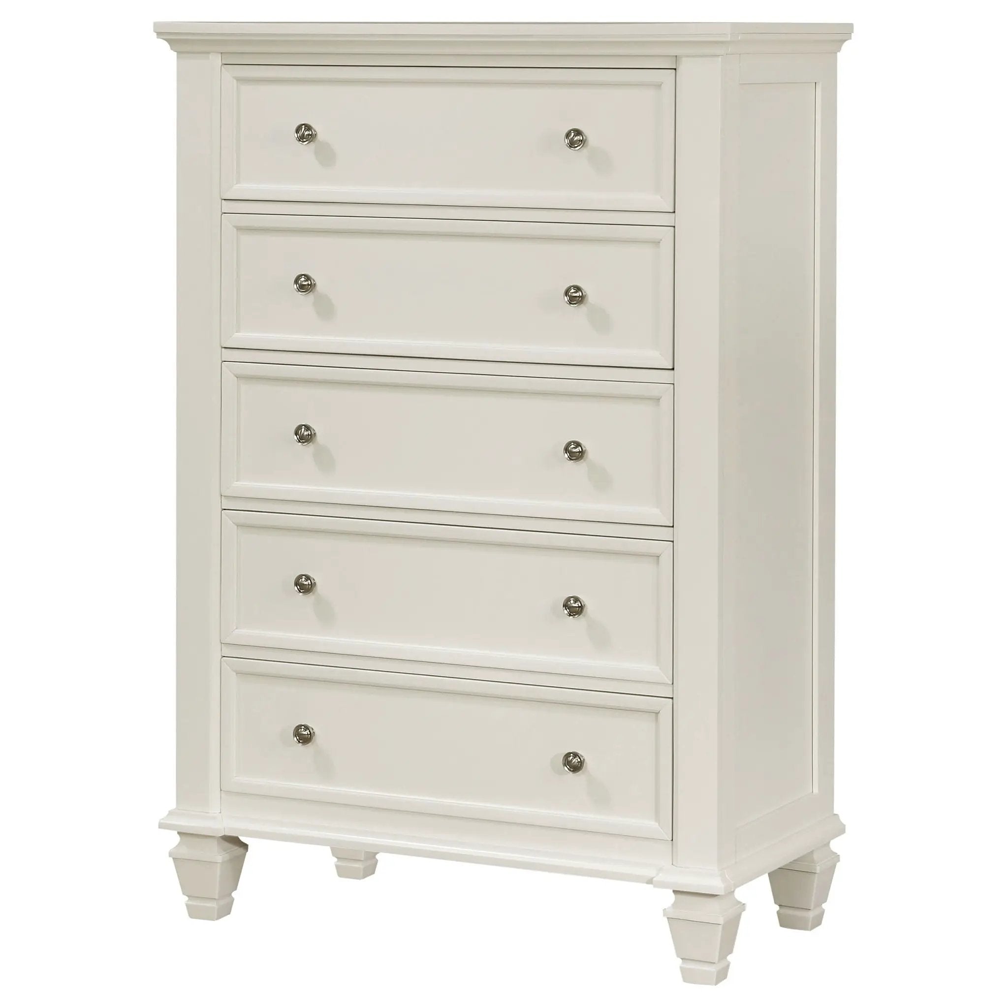 Sandy Beach 5-drawer Bedroom Chest Cream White by Unique Piece Furniture