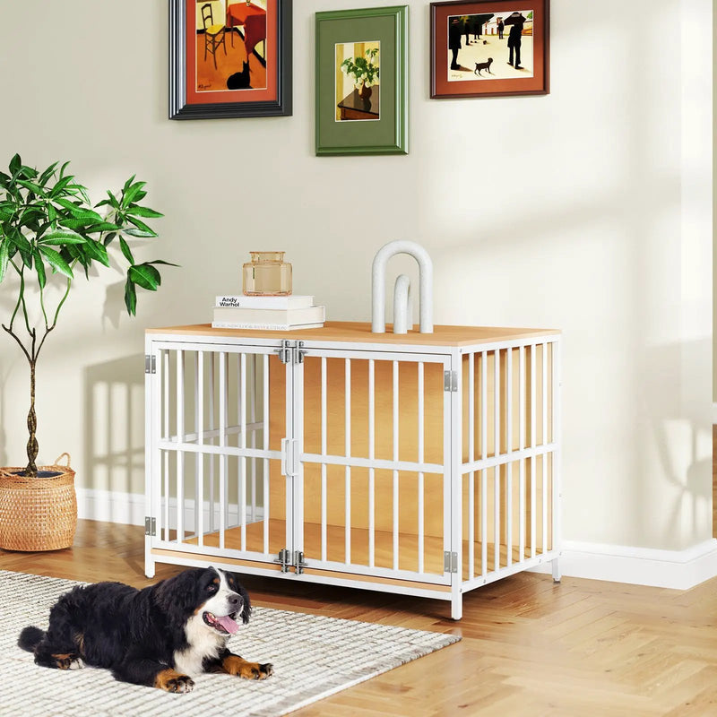 40 Inch Dog Crate Furniture Dog Kennel with Dual Lockable Double Doors by DirectDeals
